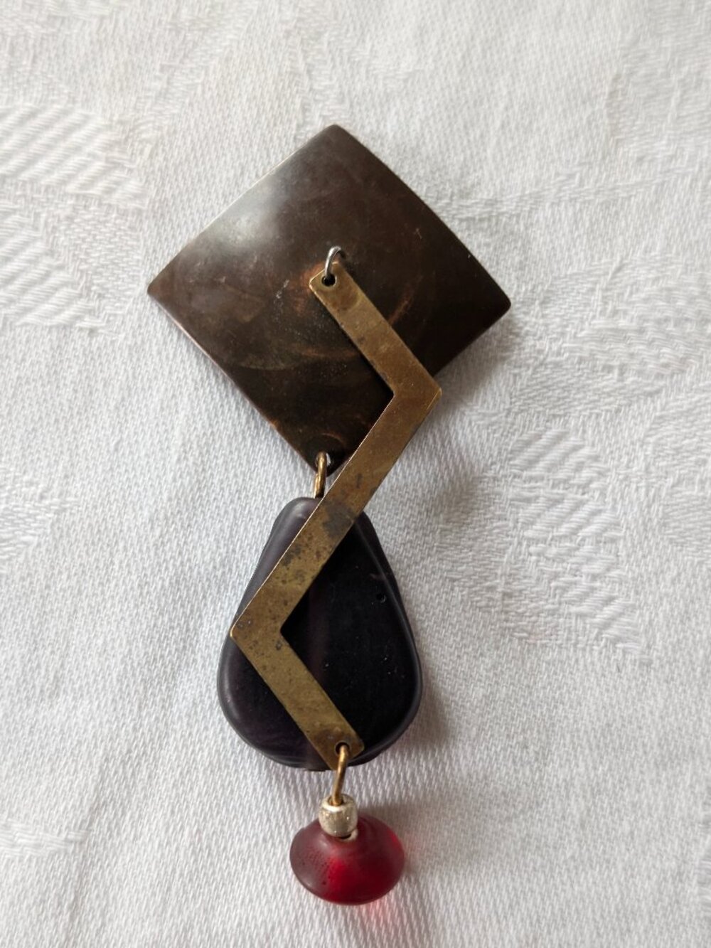 Geometric Modernist Mixed Media Liz Soto Brooch